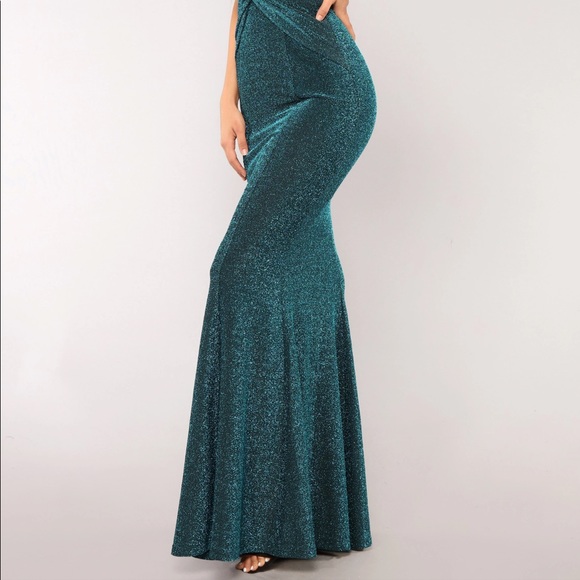 New Years Eve Teal Stardust dress - Picture 2 of 6